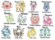 Stickserie - Zodiac Sternzeichenmotive Vollstick